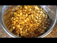 the food is being prepared in the bowl