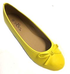 Shoes 18 Womens Ballerina Ballet Flats Shoe 8500 Canary Yellow 9 Shoe With Bow, Yellow Flats, Ballerina Shoes Flats, Fancy Wedding, Fashion Autumn, Canary Yellow, Green Sequins, Flats Shoes, Ballerina Flats