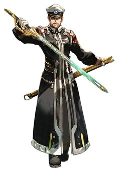 an anime character holding two swords in his hands