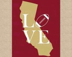 the state of california with a football on it