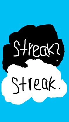 a blue background with black and white writing that says,'streak? speak '