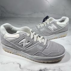 New Balance 550 Grey White Suede Leather Low Top Sneakers Nwt Msrp $130 Mens Size: 10 Brand New Never Worn With Out Shoe Box Accepting Offers New Balance Leather Low-top Custom Sneakers, Classic New Balance Leather Custom Sneakers, New Balance Custom Leather Sneakers With Round Toe, Mens New Balance 574, Black Shoes Sneakers, Grey New Balance, Balance 550, Fall 24, Retro Shoes