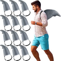 PRICES MAY VARY. What You Receive: you will get 12 pieces of shark fin props with shoulder straps, which are sufficient to meet your different decoration demands on various occasions Easy to Wear Shark Accessories: these arm fins costume props are available in classic gray color and come with fun design, wearing the shark fin on your back will make you dress more like a shark, making you the focus of the crowds easily on Christmas parties Wearing Occasions: our shark fin costume can be worn for Drama Performance, Marine Party, Shark Accessories, Shark Week Party, Shark Dress, Shark Costume