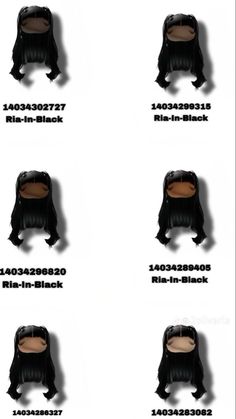 the instructions for how to wear wigs in different styles and colors, including long black hair