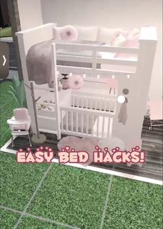 an animated image of a bunk bed with pillows on it and the words easy bed hacks