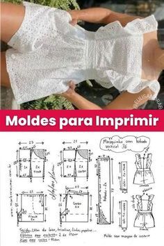 an image of a woman's dress sewing pattern with the words molds para imprimir