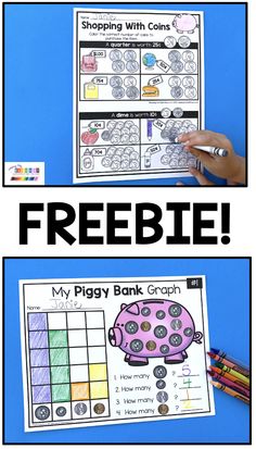 a piggy bank graph with the text freebie