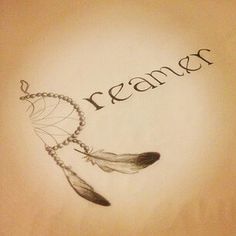 a drawing of a dream catcher with the words dreams written in cursive writing