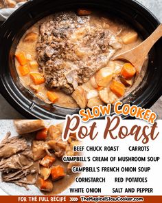 the recipe for slow cooker pot roast is shown