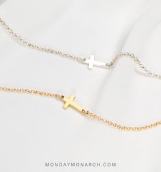 "Dainty CROSS bracelet, Cute and sparkly! Perfect for everyday look and as a gift for your loved person! 🎄🎄 Dec 6th: Christmas Update - PLEASE READ 🎄🎄 As we are shipping from overseas, unfortunately we can't guarantee arrival on time for Christmas for new orders! Our processing is 2-6 days and shipping is 7-14 business days if no delays occur. Thank you for your understanding and Happy Holidays from Monday Monarch! You can purchase the cross as a necklace as well here: www.etsy.com/listing/5 Adjustable Everyday Rosary Bracelet With Cross, Adjustable Everyday Cross Pendant Jewelry, Adjustable Cross Rosary Bracelet For Everyday, Adjustable Chain Cross Rosary Bracelet As Gift, Rosary Bracelet With Cross And Adjustable Chain For Gifts, Adjustable Cross Rosary Bracelet As Gift, Dainty Adjustable Cross Jewelry, Spiritual Cross Bracelets For Everyday, Silver Cross Bracelets For Gifts