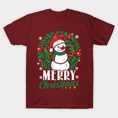 A cute snowman design, great for any Christmas lover -- Choose from our vast selection of Crewneck and V-Neck T-Shirts to match with your favorite design to make the perfect graphic T-Shirt. Pick your favorite: Classic, Boxy, Tri-Blend, V-Neck, or Premium. Customize your color! For men and women. Graphic Print T-shirt For Gift In Winter, Winter Holiday Funny T-shirt, Funny Winter Holiday T-shirt, Christmas Merchandise, Christmas Products, Snowman Design, Christmas T Shirt Design, Christmas T Shirts, Christmas Lovers