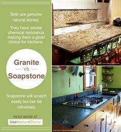 granite vs soapstones are the most popular kitchen materials