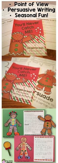 the gingerbread man writing and crafting activity for kids to do on christmas day