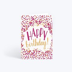 a happy birthday card with confetti sprinkles