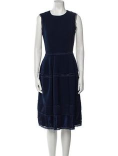 Gerard Darel A-Line DressBlueLasercut AccentsSleeveless with Crew NeckExposed Zip Closure at BackFit:Dresses by Gerard Darel typically fit true to size. Fitted Sleeveless Dress With Cutwork Hem, Gerard Darel, Coat Pant, Vintage Holiday Dress, Midi Length Dress, Holiday Dresses, Sweater Accessories, Handbags On Sale, Sneakers For Sale