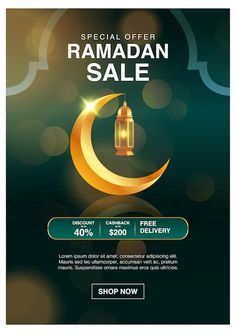 rama sale flyer with lantern and crescent