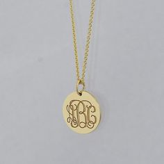 3 Initial Monogram Tiny Round Disc Charm Pendant Necklace Deep Initial Monogram, Charm Pendant Necklace, Monogram Initials, Unique Charms, Initial Necklace, Style Ideas, Women's Jewelry, Charm Pendant, Laser Engraving