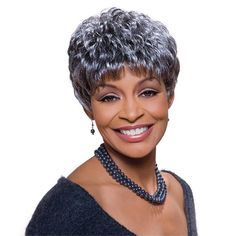 Foxy Silver SASSY Wig Foxy Silver Lady Wig Collection is the newest salt and pepper wigs for mature adults African American Synthetic WigShown Color - 3T44 Salt And Pepper Wigs, Silver Wig, Silver Wigs, Wig Collection, Remy Hair Weave, 360 Lace Wig, Human Braiding Hair, Hair Closure, Half Wigs