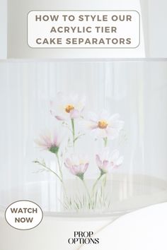 an advertisement for cake seperates with flowers in it