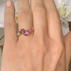 Size 6.5 Delivery 3-5 business days Need it faster? Text us at (619) 247.5731 or Call us at (619) 365.4736 Pink Sapphire & Tourmaline Together with Diamonds on a 14K Yellow Gold Ring. Yellow Gold weight: 3.78 grams 22 Pink Sapphire: 1.20 ct 1 Pink Tourmaline: 0.78 73 SC: 0.24 ct Gold Evil Eye Jewelry, Gold Jewelry Rings, Gold Rings Jewelry, Evil Eye Jewelry, Eye Jewelry, Pink Tourmaline, Pink Sapphire, Yellow Gold Rings