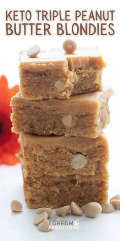 What's better than keto peanut butter blondies with sugar free peanut butter chips and a rich peanut butter glaze? That's right, nothing is better! Peanut butter lovers, rejoice, this is the keto blondie recipe for you. Keto Pies, Peanut Butter Blondies, Dolce Poche Calorie, White Chocolate Peanut Butter, Pudding Chia, Keto Peanut Butter, Desserts Keto, Postre Keto, Joy Filled Eats