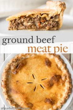 two different views of ground beef meat pie