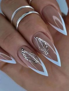 Nail Tape, Nagel Tips, Nail Length, Silver Nails, False Nail, Nail Polishes, Artificial Nails