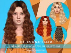 The Sims Resource - Hillsong Hair for KIDS The Sims 4 Pc, Sims 4 Cc Skin, Sims 4 Dresses