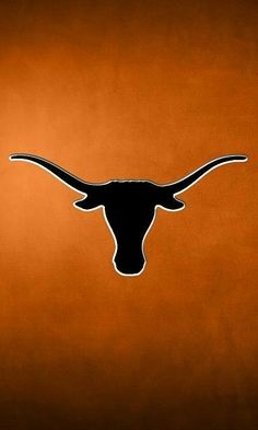 the texas longhorns logo on an orange background