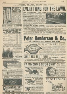 an old newspaper with advertisements on it