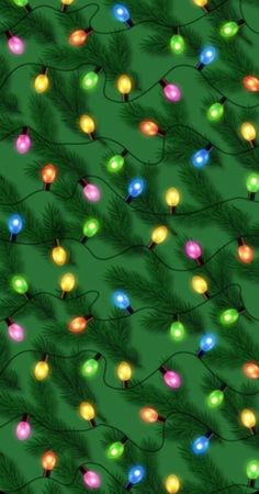 an image of christmas lights on a green background