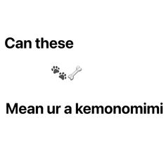 a dog paw and bone on a white background with the words can these mean ur a kemonomimi?