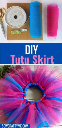 a tutu skirt is being made with scissors and some other crafting supplies to make it