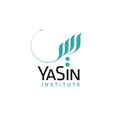 the yasin institute logo is shown in blue and green colors on a white background