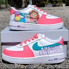 Have your vision come to life with a custom pair of shoes! These are made to order 1 of 1 customs Please check out my work on IG: phils_artworld Air Force 1, Air Force, Light Pink, Athletic Shoes, Shoes Sneakers, Thing 1, Sneakers