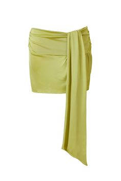 The Chloe Mini Skirt in Chartreuse. A simple and classic mini skirt draped to flatter the figure adorned with an elegant side sash. Finished off with ruched detailing on one side for an asymmetrical look. Expertly crafted in Portugal. 98% rayon viscose, 2% recycled polyester Classic Mini Skirt, Skirt Draping, 2 Piece Outfit, Classic Mini, Chloe, Mini Skirt, Chelsea, Portugal, Mini Skirts