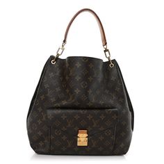 This is an authentic LOUIS VUITTON Monogram Metis. This hobo is crafted of classic Louis Vuitton monogram on coated toile canvas. The shoulder bag features a sturdy vachetta top handle and a front envelope pocket with a polished brass press lock. The top opens to an espresso brown microfiber interior withzipper and patch pockets. Envelope Pocket, Espresso Brown, Polished Brass, Authentic Louis Vuitton, Patch Pocket, Louis Vuitton Monogram, Top Handle, Espresso, Envelope