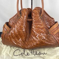 Condition: Euc Brand: Cole Haan Length: 16 Width: 8 Height: 10 Strap Drop: 10 Make Offers Feel Free To Ask Questions! 100% Guaranteed Authenticity Style On Lafayette Consignment Shop Woven Leather Bag, Always On My Mind, Consignment Shops, On My Mind, Cole Haan, Leather Bag, Feel Free, Fast Delivery, Leather