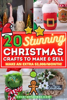 an advertisement for christmas crafts to make and sell