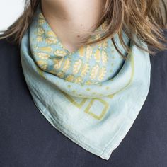 A soft and luxurious block printed bandana that can be worn as a scarf and more. Handcrafted from a drapey silk and cotton fabric, this scarf makes a beautiful addition to your accessory collection. 35% silk, 65% cotton, dyed with natural dyes 27 x 27 inches Due to the handmade nature, color and sizes may vary Designed in New York, handmade in India Printed Bandana, Bandana Print, Natural Dyes, Block Print, Handmade Natural, Cotton Fabric, Dye, India, Silk