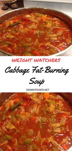 Cabbage Fat Burning Soup, Soup Cabbage, Fat Burning Soup, Shredded Cabbage, Weight Watchers Soup, Weight Watchers Soup Recipes