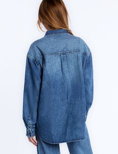 We set out to design a denim shirt that was adorable/comfy-beyond-words/every-day versatile. We didn't know it would become one of our all-time faves. Introducing the Oversized Denim Shirt from Wash Lab, in super-soft premium denim, in a flowy-free oversized cut that just feels...perfect! Oversized Denim Shirt, Blue Ice, Beyond Words, Premium Denim, Ice Blue, Denim Shirt, All About Time, Lab, How Are You Feeling