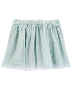 Designed with a tulle overlay and allover glitter, this skirt lets her twirl around in comfort all day long. Mint Skirt, Baby Glitter, Toddler Girl Shorts, Ballet Core, Baby Girl Shorts, Carters Girl, Girls Leggings, Bottom Clothes