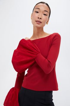 Rouge Paige Top | STAUD Feminine Aura, Top With Jeans, Flirty Tops, Date Nights, Cocktail Parties, Bateau Neckline, Kids Sale, Party Shop, Girls Night Out