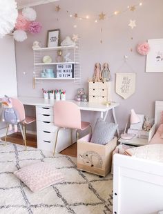 A Scandinavian style Shared Girls' Room - by Kids Interiors Amelie Room, Design Ložnic, Shared Girls Room, Girl Bedrooms, Cute Bedroom Ideas, Pink Bedrooms, Daughters Room