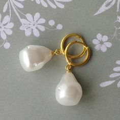 Pearls were very popular in the Regency period. This design comes from the painting of Mary Nisbet, Countess of Elgin (1777 - 1855), painted approximately 1804 by François, Baron Gérard. These earrings consist of white faux pearls with gold plated fittings, suspended from gold plated latch backs. They are perfect with regency attire but would look equally at home with modern day clothing. Limited edition design. Gold plated latch backs. Length (from top of earring fitting to bottom of earring) 3 Regency Period, Gold Pearl Earrings, Gorgeous Earrings, Jane Austen, Gold Pearl, Gold Plated Sterling Silver, Beautiful Earrings, Faux Pearl, Etsy App