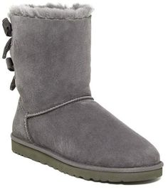 Bailey Twinface Genuine Shearling & UGGpure(TM) Bow Corduroy Boot Womens Suede Boots, Ugg Boots Australia, Boots Grey, Mid Boots, Fur Lined Boots