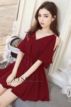 Fisdy - Elegante vestido ajustado con hombros descubiertos y cuello en V Korean Dresses Long, Dark Purple Dress Casual, Purple Dress Casual, Dark Purple Dress, Dark Purple Dresses, Fitted Bodycon Dress, Skirt Skirt, Dresses Long Sleeve, 50's Dress