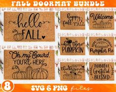 fall doormat bundle with pumpkins and words