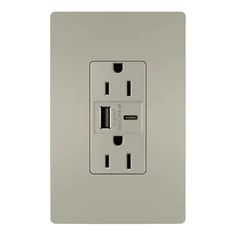 an electrical outlet with two outlets on each side